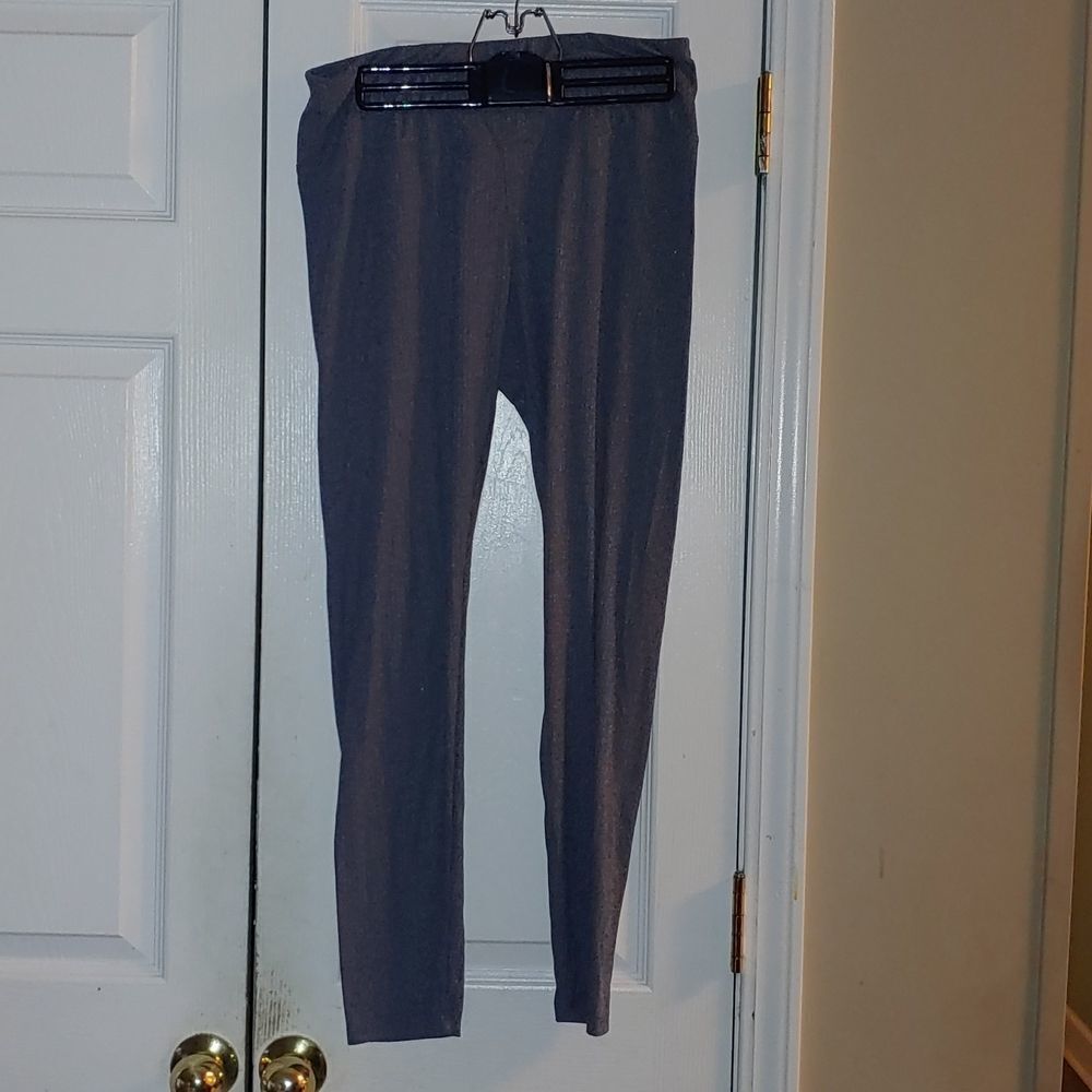 No Connect  bluish gray ribbed stretch leggings  Sz XL